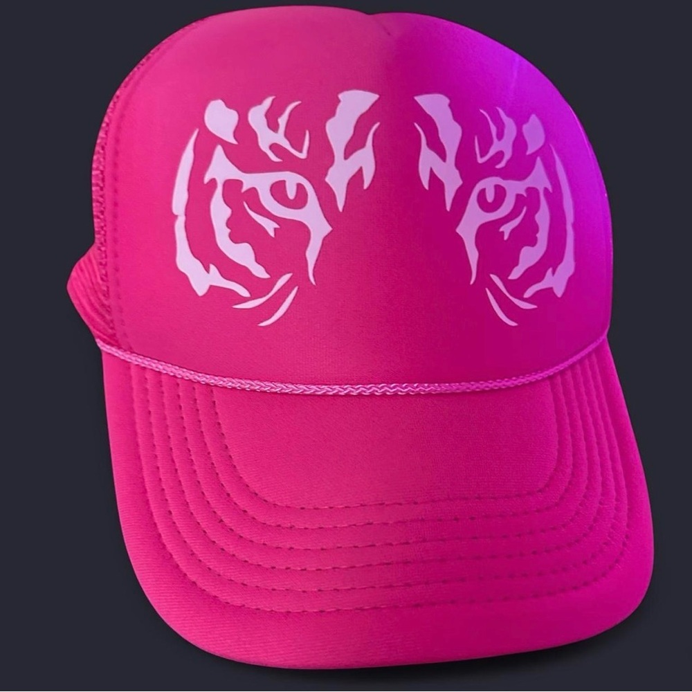 Hot Pink Tiger Eye Trucker Hat - Women